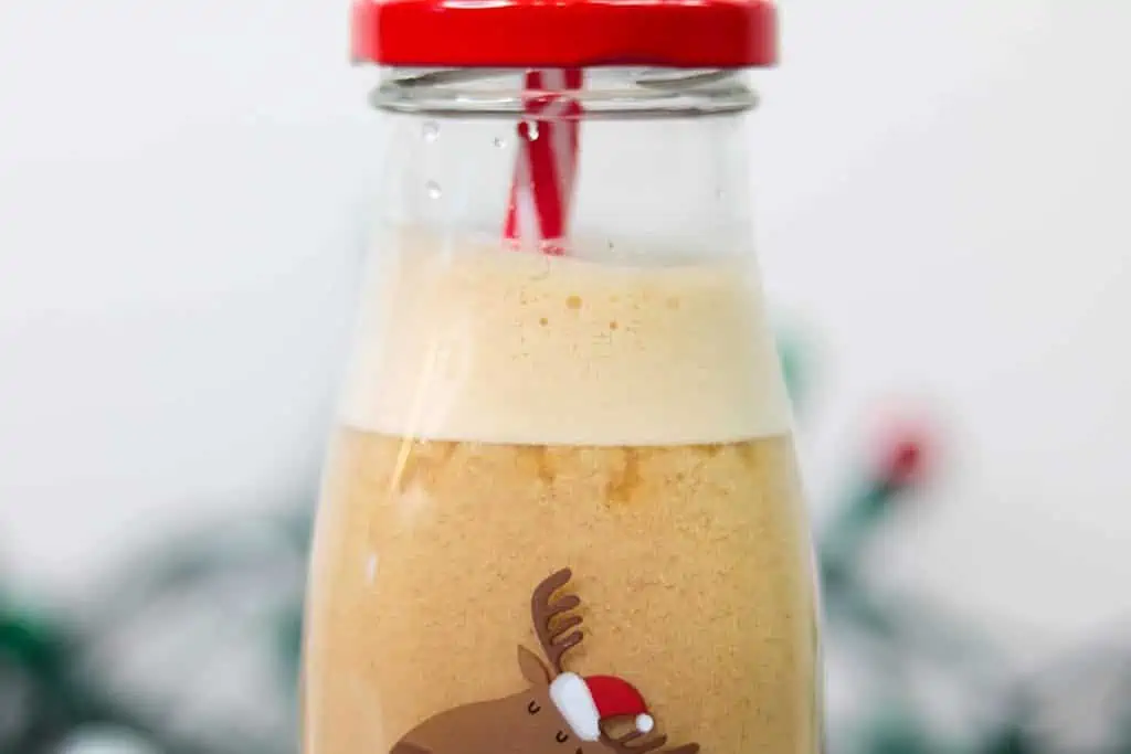 A tall glass of Christmas treat: Gingerbread protein smoothie