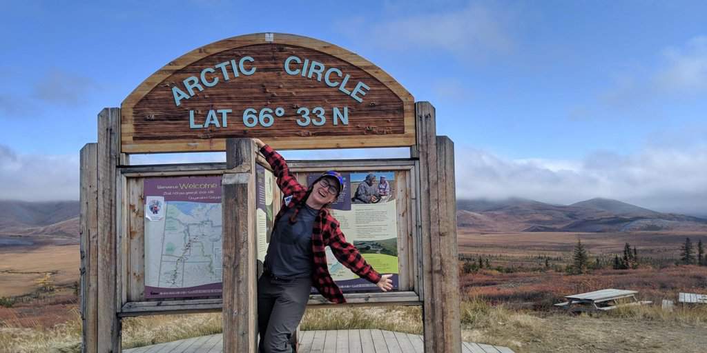 Arctic Circle sign on Dempster Highway