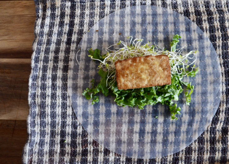 Kale and crisp tofu fresh rolls