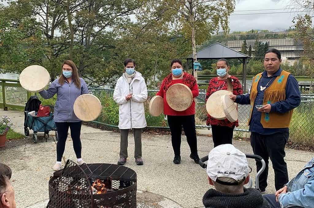 KDFN citizen Doronn Fox handcrafted drums for Elders in Whitehorse’s long-term care homes