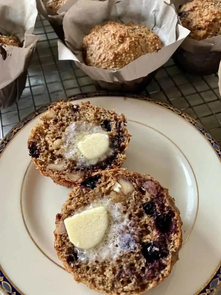 Blueberry and Walnut Bran Muffins