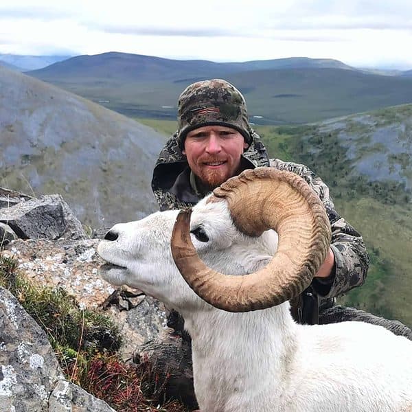 A hunter with a mature Ram