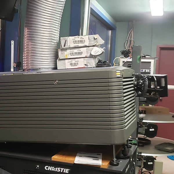A large movie projector
