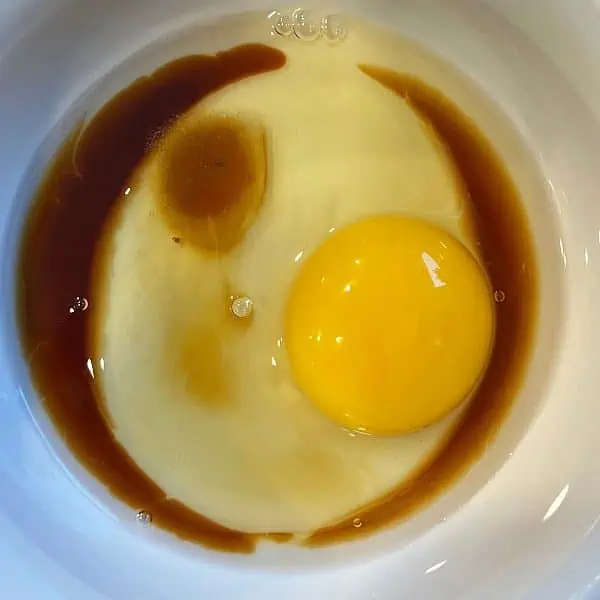Egg, sugar and soy sauce