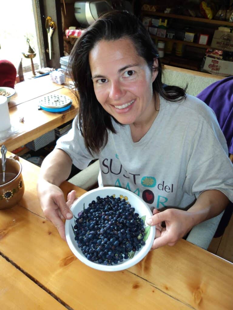 The author in blueberry heaven