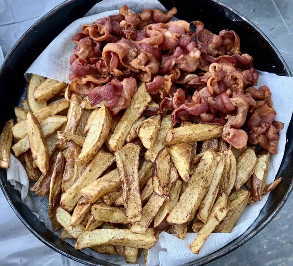 Chips and bacon