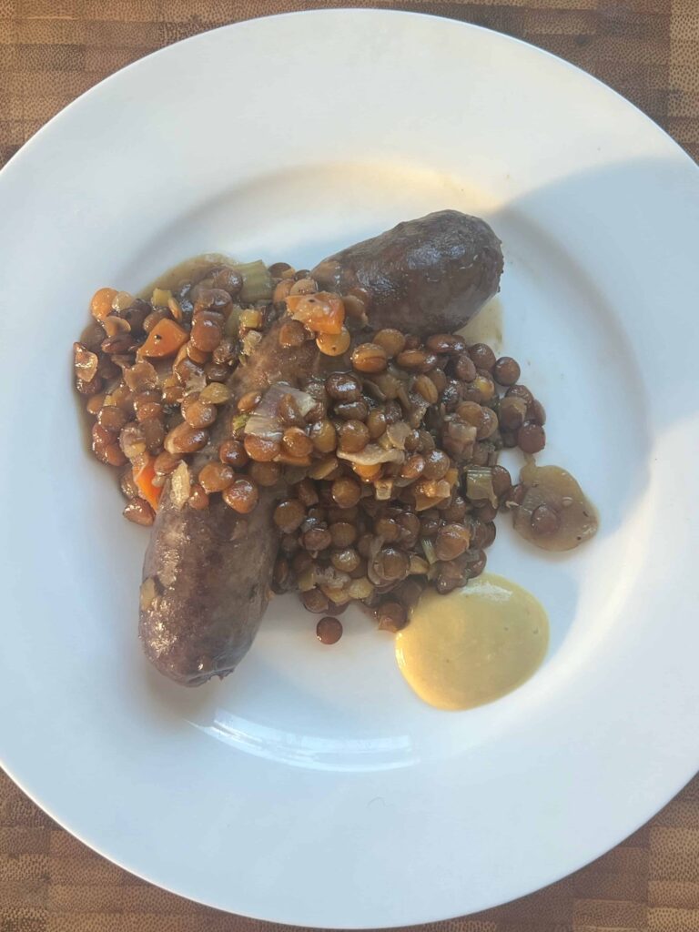 sausage and lentils