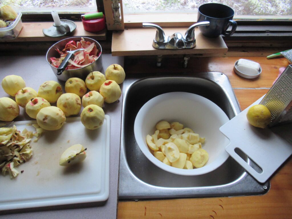 Preparing apples for future baking