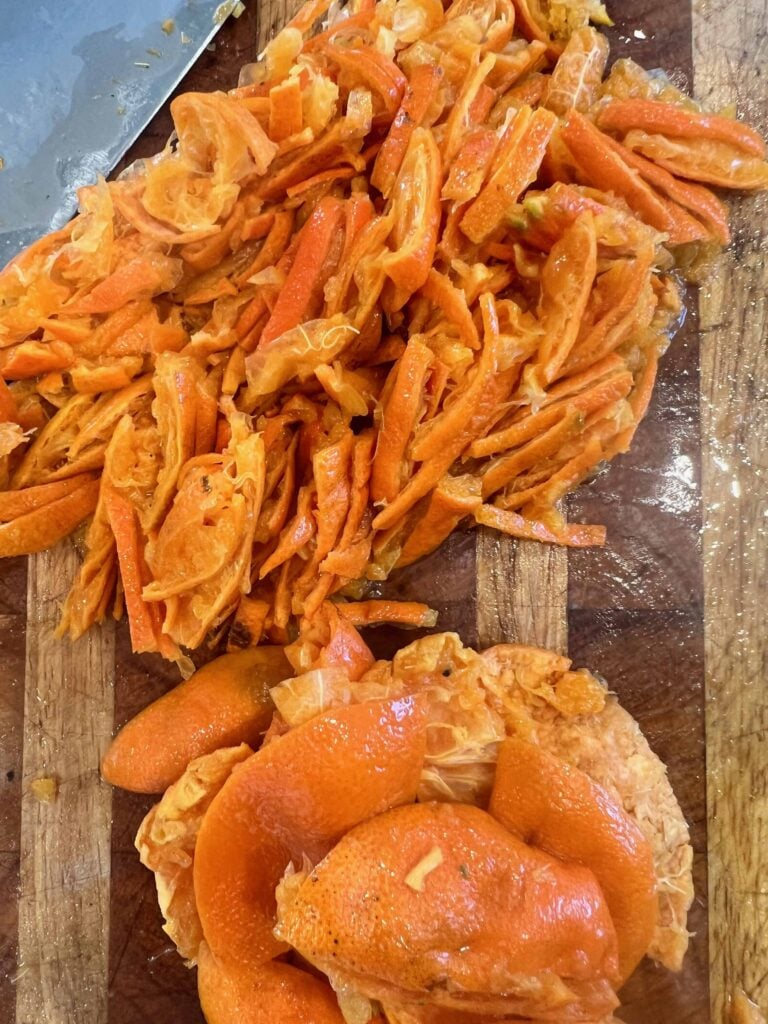 Sliced clementine rind