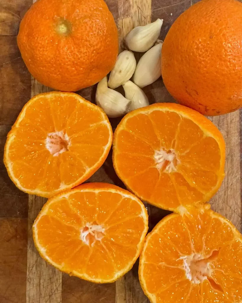 Tangerines and garlic