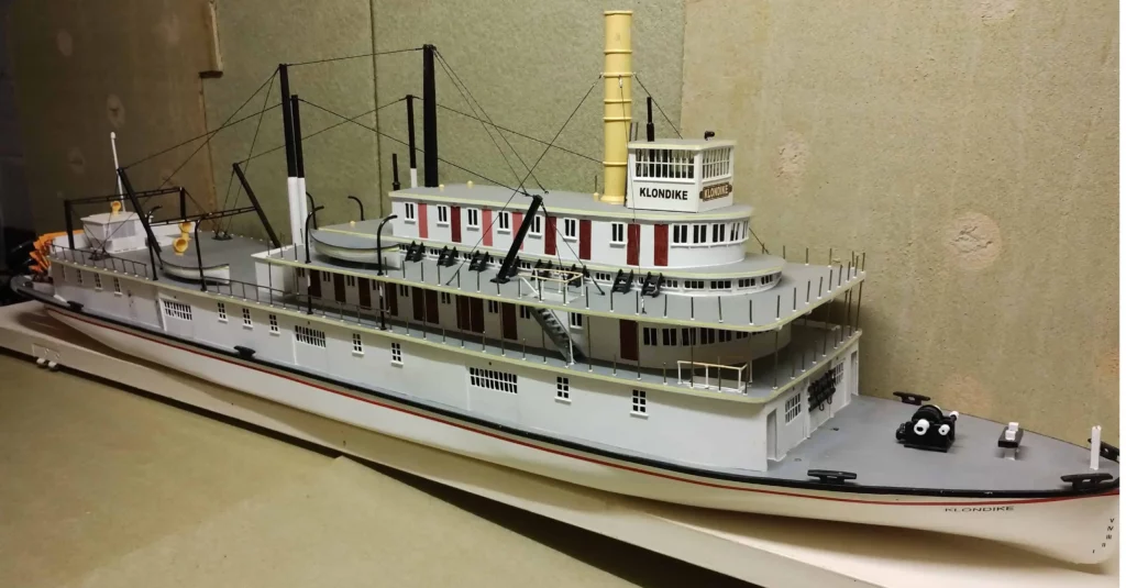 Phil Button’s model boat version of the S.S. Klondike