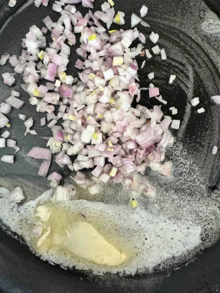 Cook the shallots in butter