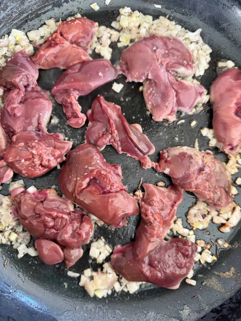 Cook the chicken livers